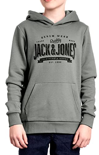 JACK & JONES JUNIOR Kids Jungen Hoodie JJELOGO Sweat Hood Kapuzenpullover, Sedona Sage 176 von JACK&JONES JUNIOR