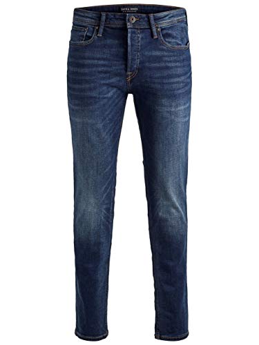 Herren Jack & Jones Jeans Tim Straight Legs Slim Fit Flat Front Tim ORIGINAL, Farben:Dunkelblau-2, Größe Jeans:34W / 32L von JACK & JONES