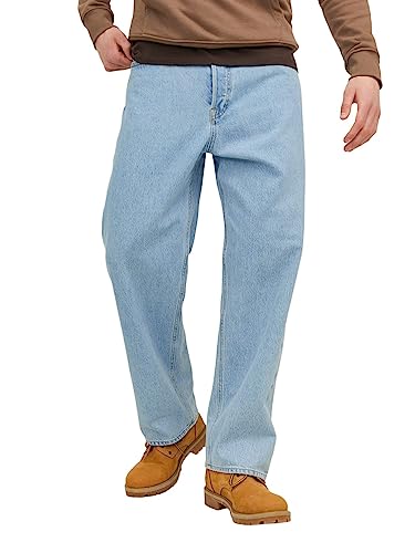 Herren Jack & Jones Wide Leg Jeans Loose Fit Relaxed Denim 90´s Vintage Baggy Style JJIALEX, Farben:Blau, Größe Jeans:31W / 34L, Z-Länge:L34 von JACK & JONES