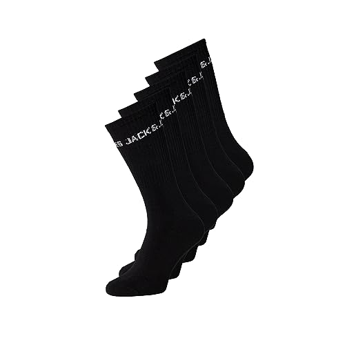 JACK & JONES Baby Jungen Jacbasic Logo Tennissock 5 Pack Noos Jnr Socken, Schwarz, 38-43 EU von JACK & JONES