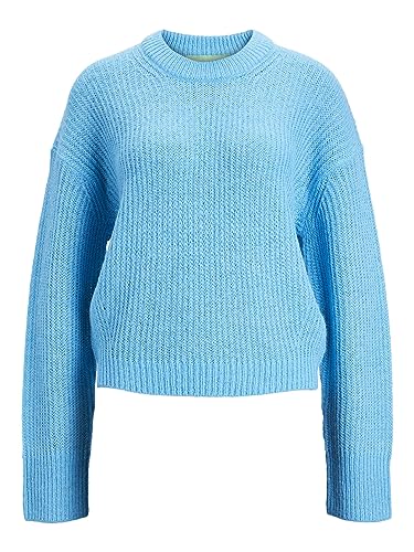 JACK&JONES Damen JXEMBER Fluffy Crew Neck Knit NOOS Pullover, Aquarius, S von JACK & JONES