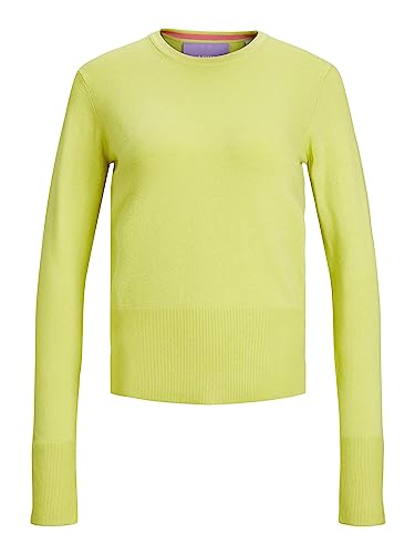 JACK&JONES Damen JXLARA Soft Crew Neck Knit NOOS Pullover, Limeade/Detail:W/Confetti Necktape, L von JACK & JONES