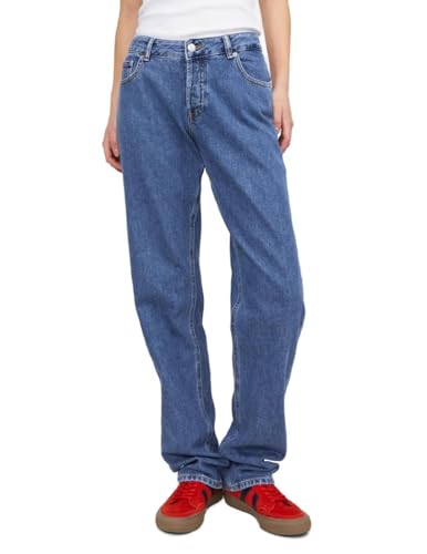 JACK&JONES Damen JXSEOUL Straight LW Jeans R3058 DNM Jeanshose, Medium Blue Denim, 26W / 30L von JACK & JONES