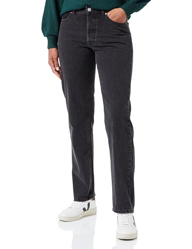 JACK&JONES Damen JXSEOUL Straight MW Jeans R3049 DNM Jeanshose, Black Denim, 25W / 32L von JACK & JONES