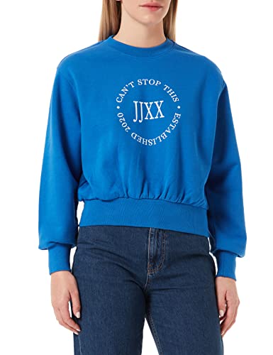 JACK & JONES Damen Jjxx Jxbella Ls Relaxed Vint Sn Sweatshirt, Blue Iolite/Detail:bright White Print Cali 7, M EU von JACK & JONES