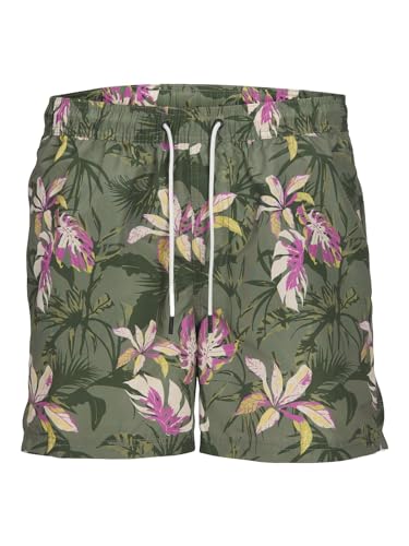 JACK & JONES Herren Badehose Badeshort JPSTFIJI JJSWIM AOP S M L XL XXL, Größe:L, Farbe:Laurel Wreath 12253510 von JACK & JONES