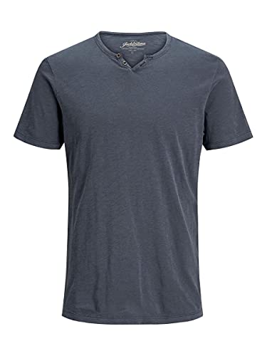 JACK & JONES Herren Basic T-Shirt V-Ausschnitt Kurzarm Jersey Baumwolle Shirt mit Knöpfen JJESPLIT, Farben:Navy, Größe:XS JACK & JONES Herren Basic T-Shirt V-Ausschnitt Kurzarm Jersey Baumwolle Shirt mit Knöpfen JJESPLIT, Farben:Navy, Größe:XS von JACK & JONES