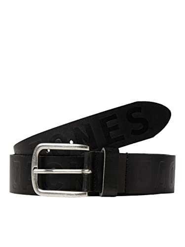 JACK & JONES Herren JACPORTO Jeans Leather Belt LN Gürtel, Black, 90 von JACK & JONES