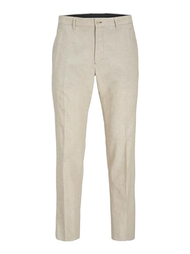 JACK&JONES Herren JPRRIVIERA Linen Trouser SN Slim Anzughose, Travertine/Fit:Slim FIT, 48 von JACK&JONES