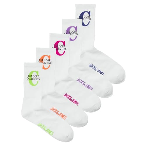JACK & JONES Herren Jacfiji Tennis Socks 5 Pack Tennissocken, White/Pack:White - White - White - White, Einheitsgröße JACK & JONES Herren Jacfiji Tennis Socks 5 Pack Tennissocken, White/Pack:White - White - White - White, Einheitsgröße von JACK & JONES