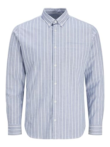 JACK&JONES Herren Jprbrook Oxford Shirt L/S Noos Freizeithemd, Night Sky/Stripes:Slim FIT, L JACK&JONES Herren Jprbrook Oxford Shirt L/S Noos Freizeithemd, Night Sky/Stripes:Slim FIT, L von JACK & JONES