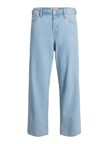 JACK & JONES Herren Wide Leg Jeans Loose Fit Relaxed Denim 90´s Vintage Baggy Style JJIALEX, Farben:Blau, Größe Jeans:27W / 30L, Beinlänge:L30 von JACK & JONES