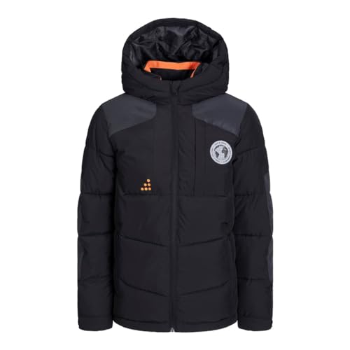 JACK&JONES JUNIOR Jungen JCOOTIS Reflective Puffer JNR Jacke, Black/Detail:Reflective, 128 von JACK & JONES