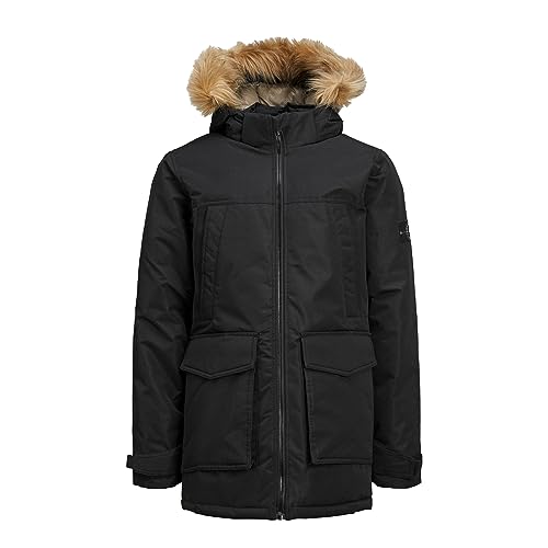 JACK&JONES JUNIOR Jungen JJECRAFT Parka SN JNR Jacke, Black, 176 von JACK & JONES