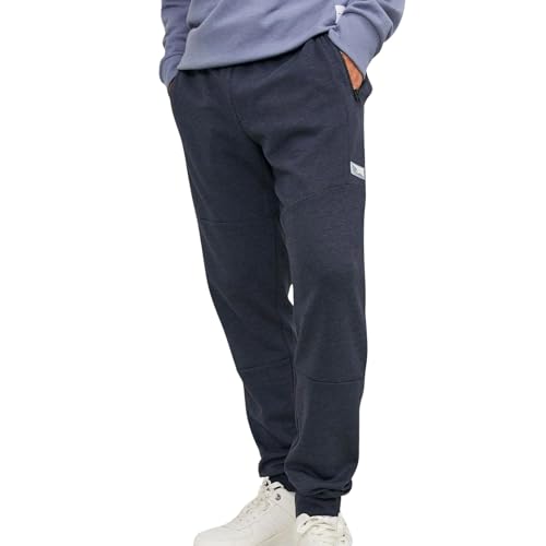 JACK & JONES Herren Sweatpants JJIWILL JJAIR XS S M L XL XXL Schwarz Grau Cotton, Größe:L, Farbe:Dark Navy Melange 12184970 von JACK & JONES