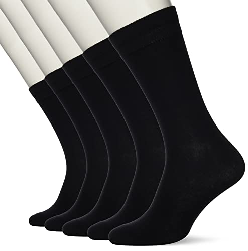 JACK & JONES Jungen JACBLACK 5 Pack NOOS JR Socken, Black/Pack:Black-Black-Black-Black, 38/43 von JACK & JONES