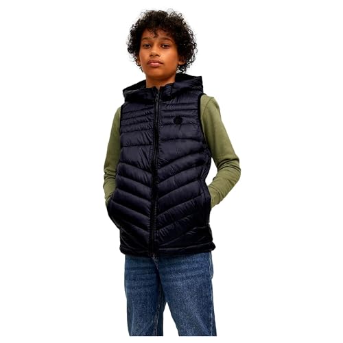 JACK & JONES Jungen Jjehero Bodywarmer Hood Sn Jnr Weste, Black, 128 von JACK & JONES