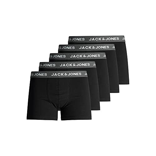 JACK & JONES Herren JACHUEY Trunks 5 Pack, Dark Grey Melange/Black & Blac, M von JACK & JONES