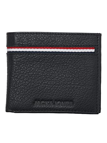 JACK & JONES Men's JACSILAS Leather Wallet Geldbörse, Black von JACK & JONES