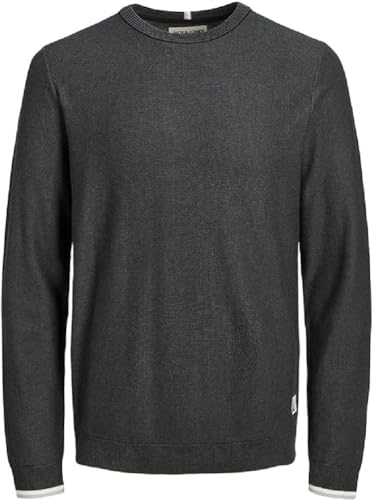 JACK & JONES Men's JCOLOGAN Spring Knit Crew Neck Strickpullover, Asphalt, S von JACK & JONES