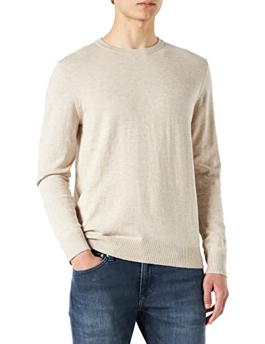 Herren Jack & Jones Dünner Langarm Strickpullover | Rundhals Basic Sweater | Shirt Jumper JJEEMIL, Farben:Hellgrau, Größe Pullover:M von JACK & JONES