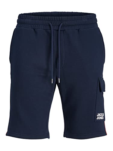 JACK&JONES Men's JPSTATLAS Cargo Sweat Shorts Cargoshorts, Navy Blazer, M von JACK & JONES