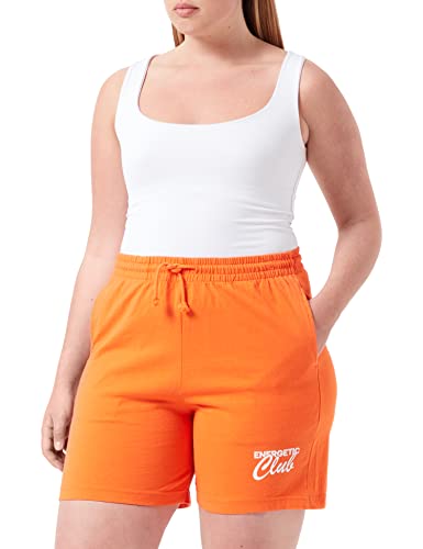 JJXX Women's JXBARBARA HW Relaxed Vint Shorts, Red Orange/Detail:Bright White Print CALI 4, M von JACK & JONES