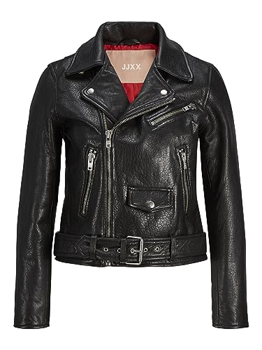 JJXX Damen Jjxx Jxholly Leather Biker Jkt Noos Lederjacke, Schwarz, L EU von JACK & JONES