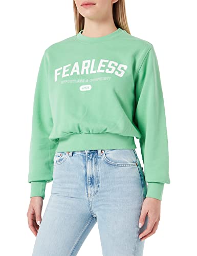 JJXX Damen Jjxx Jxbella Ls Relaxed Vint Sn Sweatshirt, Absinthe Green/Detail:bright White Print Cali 2, M EU von JACK & JONES