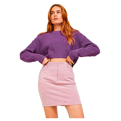 JACK & JONES Damen Jjxx Jxcarlota Ls Twist Cropped Cn Knit,Royal Lilac,XS von JACK & JONES