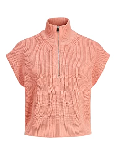 JJXX Women's JXFLORENCE Twist Half Zip Knit Vest Pullover, Coral Haze, S von JACK & JONES