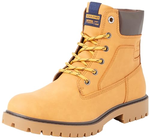 Jack & Jones A/S Herren JFWFINIUS Nubuck Boot PU Schnürstiefelette, Honey, 44 EU von JACK & JONES