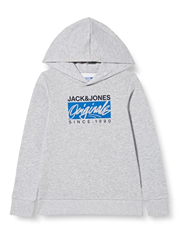 JACK & JONES JUNIOR Boy's JORRACES Sweat Hood FST JNR Kapuzenpullover, Light Grey Melange, 164 von JACK & JONES