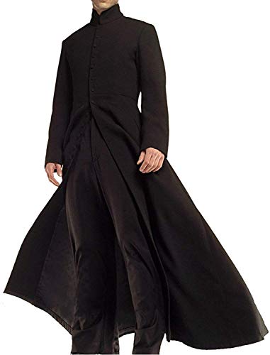 JACKETZONE Neo Matrix Trenchcoat Keanu Reeves Schwarz Trenchcoat Kostüm, Material: Wolle, S von JACKETZONE