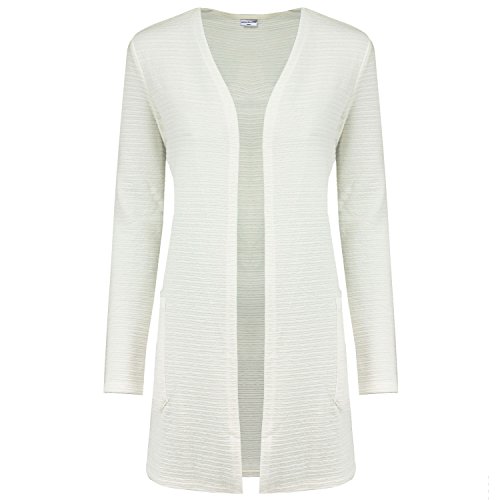 JACQUELINE de YONG Damen Sweat Cardigan, Farbe:weiß;Größe:L von JACQUELINE de YONG