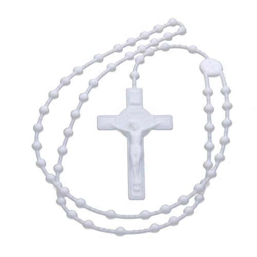 JAGTRADE Rosenkranz-Perlen, leuchtende nachtleuchtende Halsketten, Katholizismus, religiöser Schmuck, Party-Geschenk zum Gebet, Kunststoff von JAGTRADE