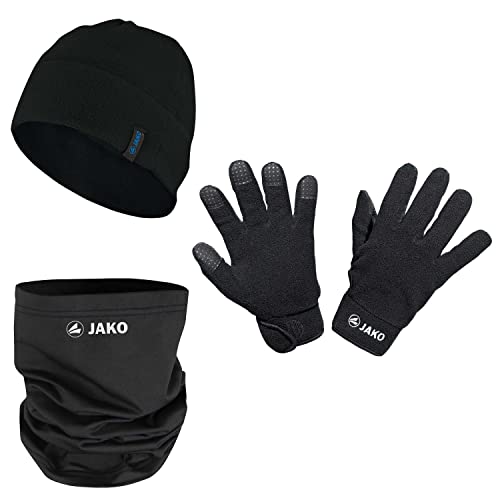 JAKO Mütze + Schal + Handschuh Winter Set C1299 Schwarz 5 von JAKO