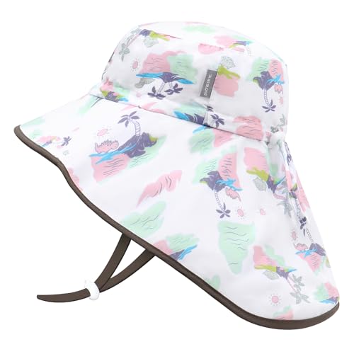 JANGANNSA Toddler Sun Hat Kids Beach Hat with Neck Flap Baby UV Protection Summer Hat Toddler Hat UPF 50+ Wide Brim Sut Hat Boys Girls（2-5T） von JANGANNSA