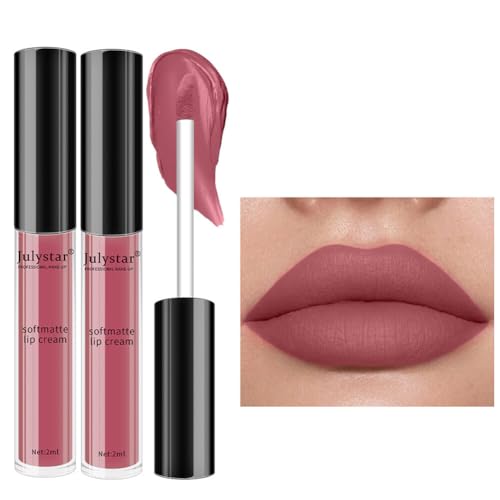 Matter flüssiger Lippenstift 2 Stück feuchtigkeitsspendender Lipgloss lang anhaltender wasserfeste Lippenstifte Lipgloss Lipgloss für Frauen Make-up von JAWSEU