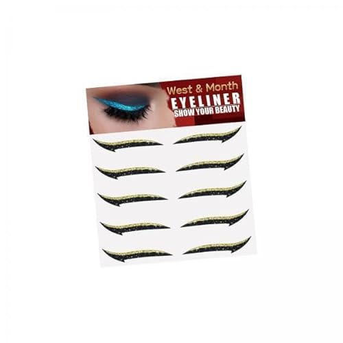 JAYIOLA 5x5 Paar Lidstrich Streifenaufkleber, Glänzende Eyeliner Aufkleber, Einfacheres Auftragen Und Abnehmen von Augen Make Up Tool für Die Augen, Verkleidu von JAYIOLA