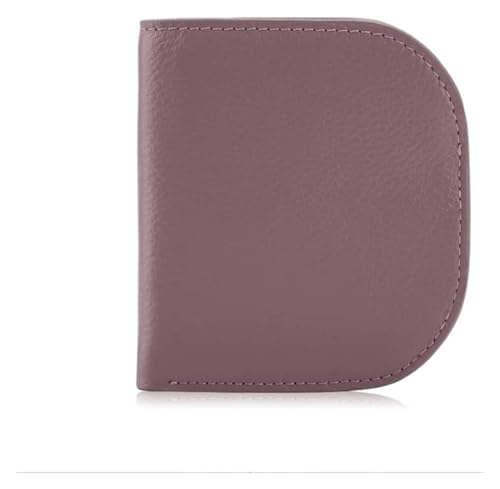 JCAKES Geldbörsen Brieftasche Neue Damen-Geldbörse aus Leder, schlank, einfach, Kartenhalter, tragbare Schnalle, Münzgeldbörsen, 6 Kartenfächer, reißfest Einfach (Color : Purple) von JCAKES