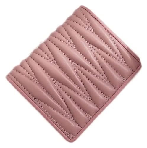 JCAKES Geldbörsen Geldbörse Damen Leder Geldbörse Große Kapazität Vintage Kartenhalter Multifunktionale Münzbörsen Unisex Münzfach mit Fenster Einfach (Color : Pink) von JCAKES