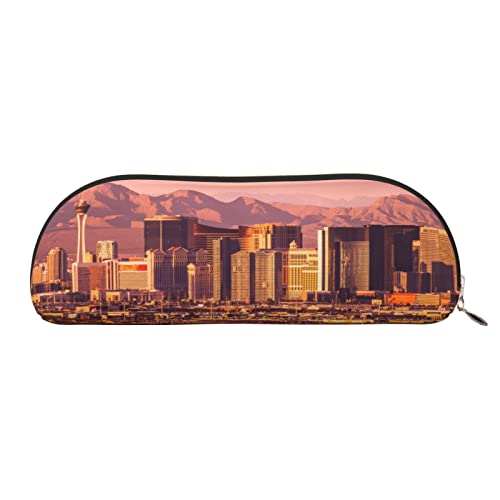 JCAKES Las Vegas Sunset Leder Federmäppchen Mäppchen Federtasche für Mädchen Mäppchen Jungen Federtaschen Kleine Federbox Personalisierte Federmäppchen Kosmetiktaschen, gold, Einheitsgröße, von JCAKES