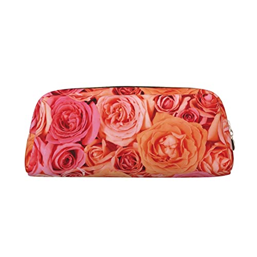 JCAKES Orange Rose Leder Federmäppchen Federtasche für Mädchen Mäppchen Jungen Klein Federmäppchen Personalisiert Federmäppchen Aufbewahrungstasche Kosmetiktasche, gold, Einheitsgröße, von JCAKES