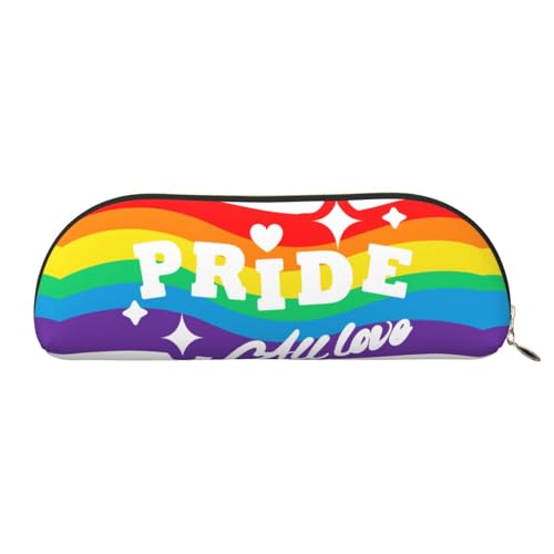 JCAKES Pride Regenbogen Flagge Leder Federmäppchen Federtasche für Mädchen Mäppchen Jungen Federtaschen Kleine Federbox Personalisierte Federmäppchen Kosmetiktaschen, gold, Einheitsgröße, von JCAKES