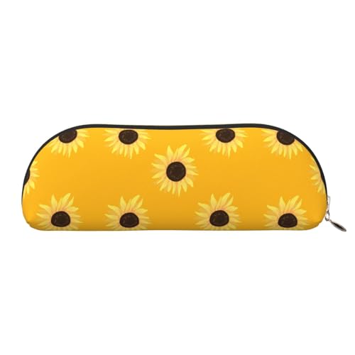 JCAKES Sonnenblume Leder Federmäppchen Federtasche für Mädchen Mäppchen Jungen Federtaschen Klein Federbox Personalisierte Federmäppchen Kosmetiktaschen, gold, Einheitsgröße, Taschen-Organizer von JCAKES