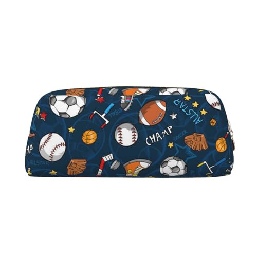 JCAKES Sport Baseball Spiel Leder Federmäppchen Federtasche für Mädchen Mäppchen Jungen Klein Federmäppchen Personalisierte Federmäppchen Aufbewahrungstasche Kosmetiktasche, gold, Einheitsgröße, von JCAKES