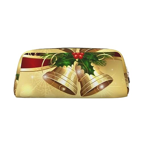 JCAKES Weihnachten Kamel in der Ferne Leder Federmäppchen Federtasche für Mädchen Mäppchen Jungen Klein Federmäppchen Personalisiert Federmäppchen Aufbewahrungstasche Kosmetiktasche, gold, von JCAKES