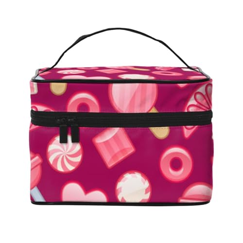 Rosa Teekanne Damen Make-up Tasche - Tragbare Reise Kosmetiktasche für Alltagsgegenstände, Pink Candy, Einheitsgröße von JCAKES