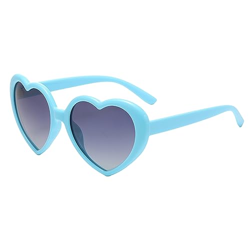 JCTAIFOO Polarisierte Liebe Herz Sonnenbrille Damen Vintege Mode übergroße Herz-Form Brille für Party Festival Blau/Grau gradient von JCTAIFOO